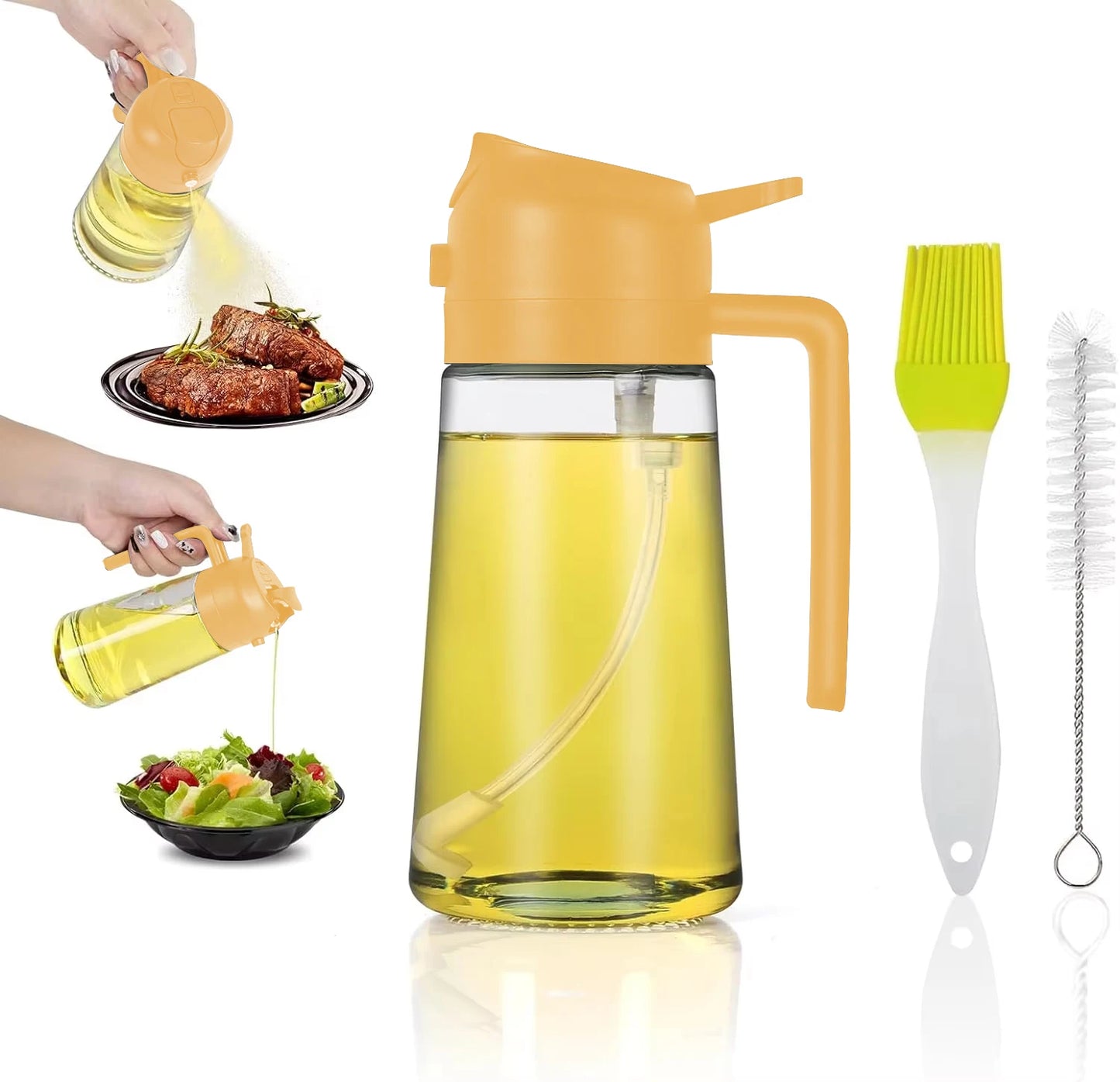 470ml  Botella de aceite de oliva 2 en 1