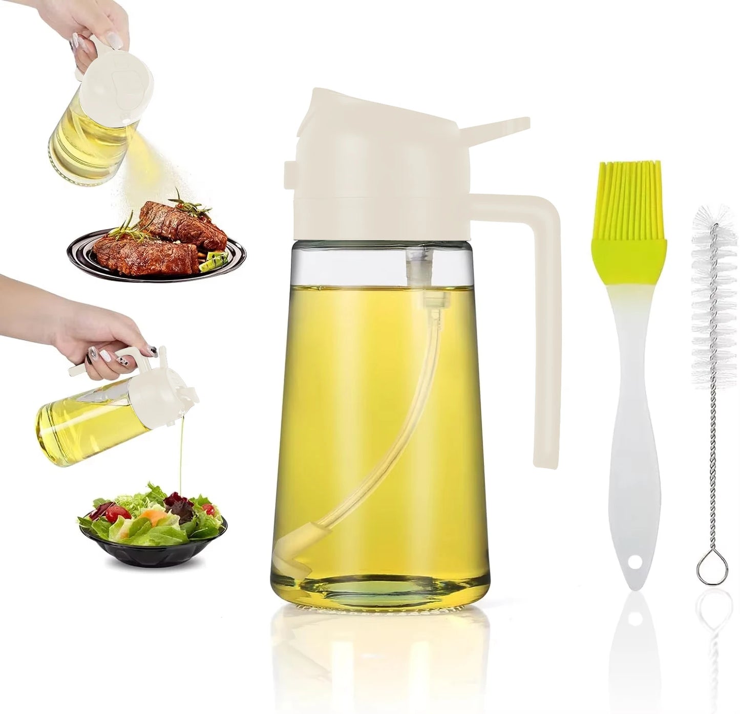 470ml  Botella de aceite de oliva 2 en 1